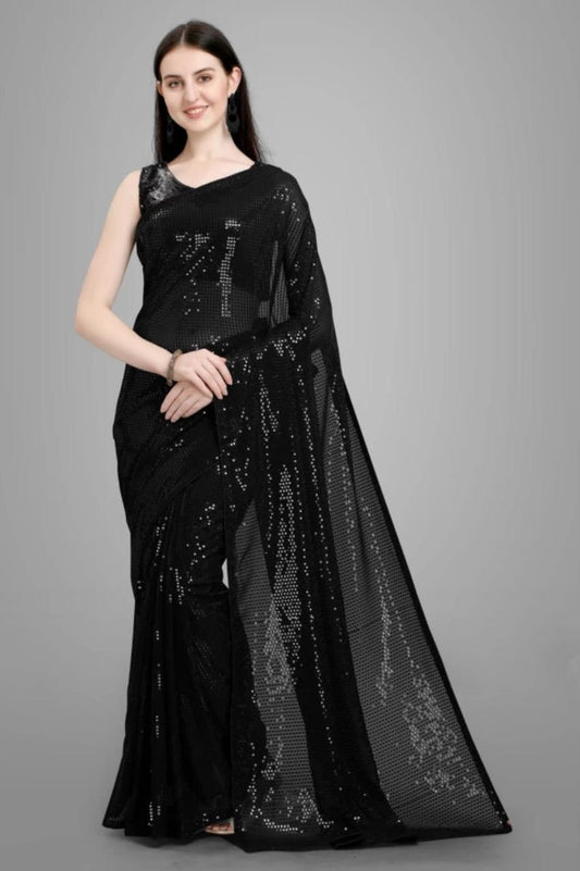 Trendy Black Saree